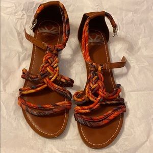 Fergalicious multicolored braided sandals